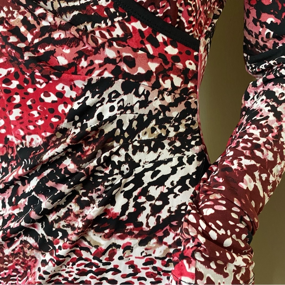 Calvin Klein Multi Colors Wrap Style Knee Hi Dress  Sz 2 - Picture 5 of 13
